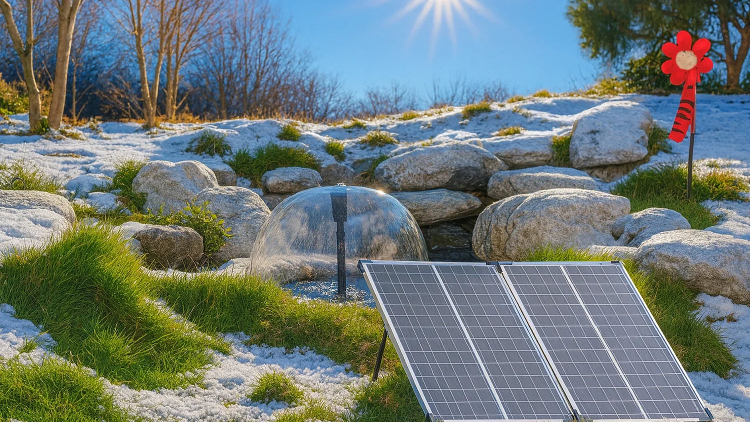 how to keep a pond from freezing without electricity