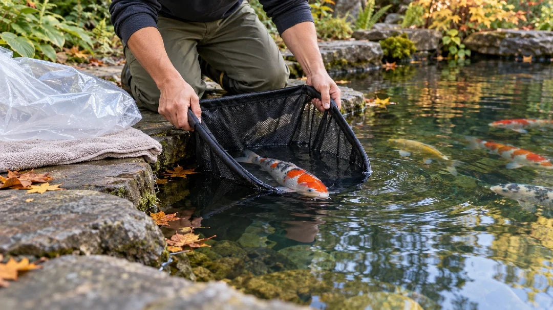 transfer koi gently