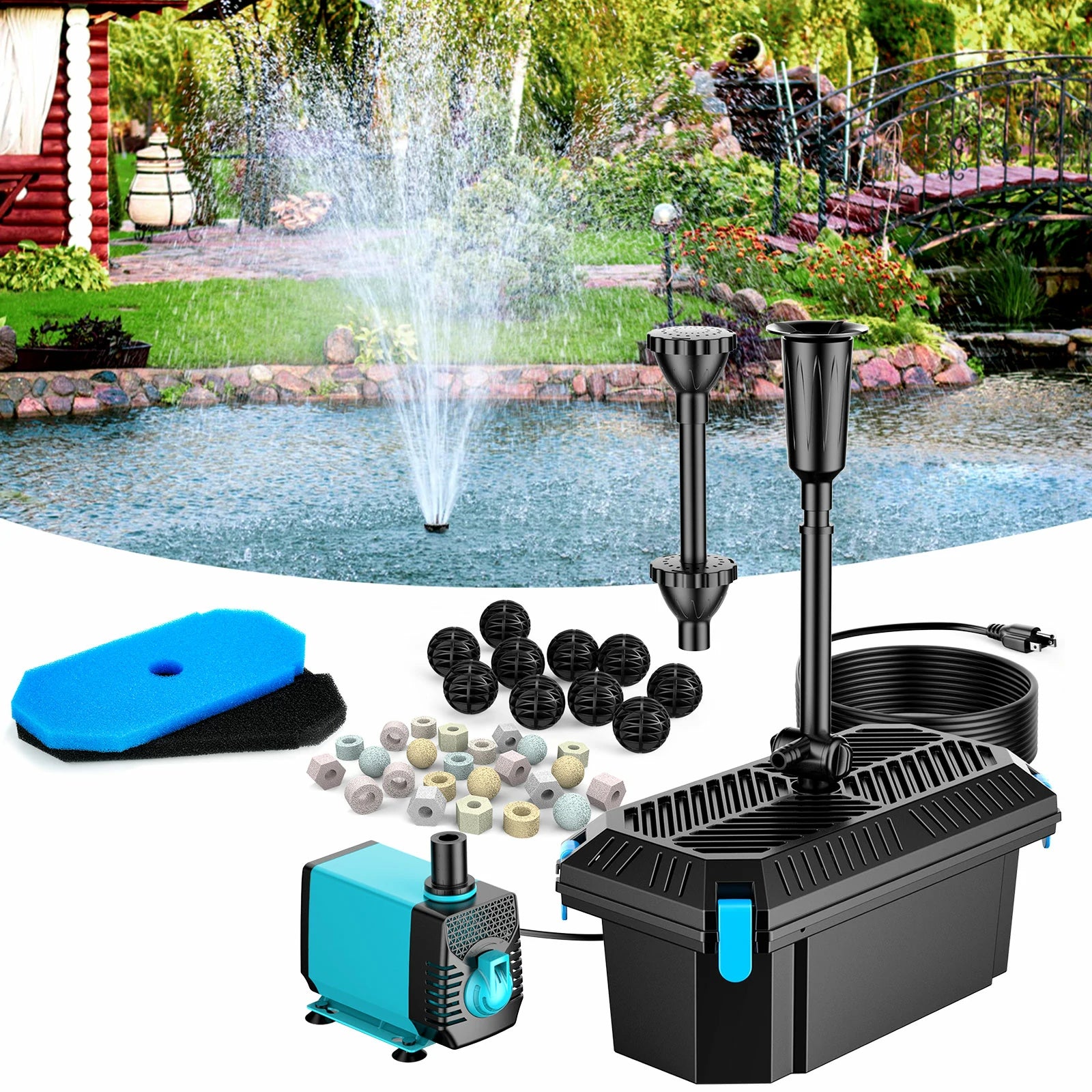 PF326 40W 660GPH Pond Filter Fountain