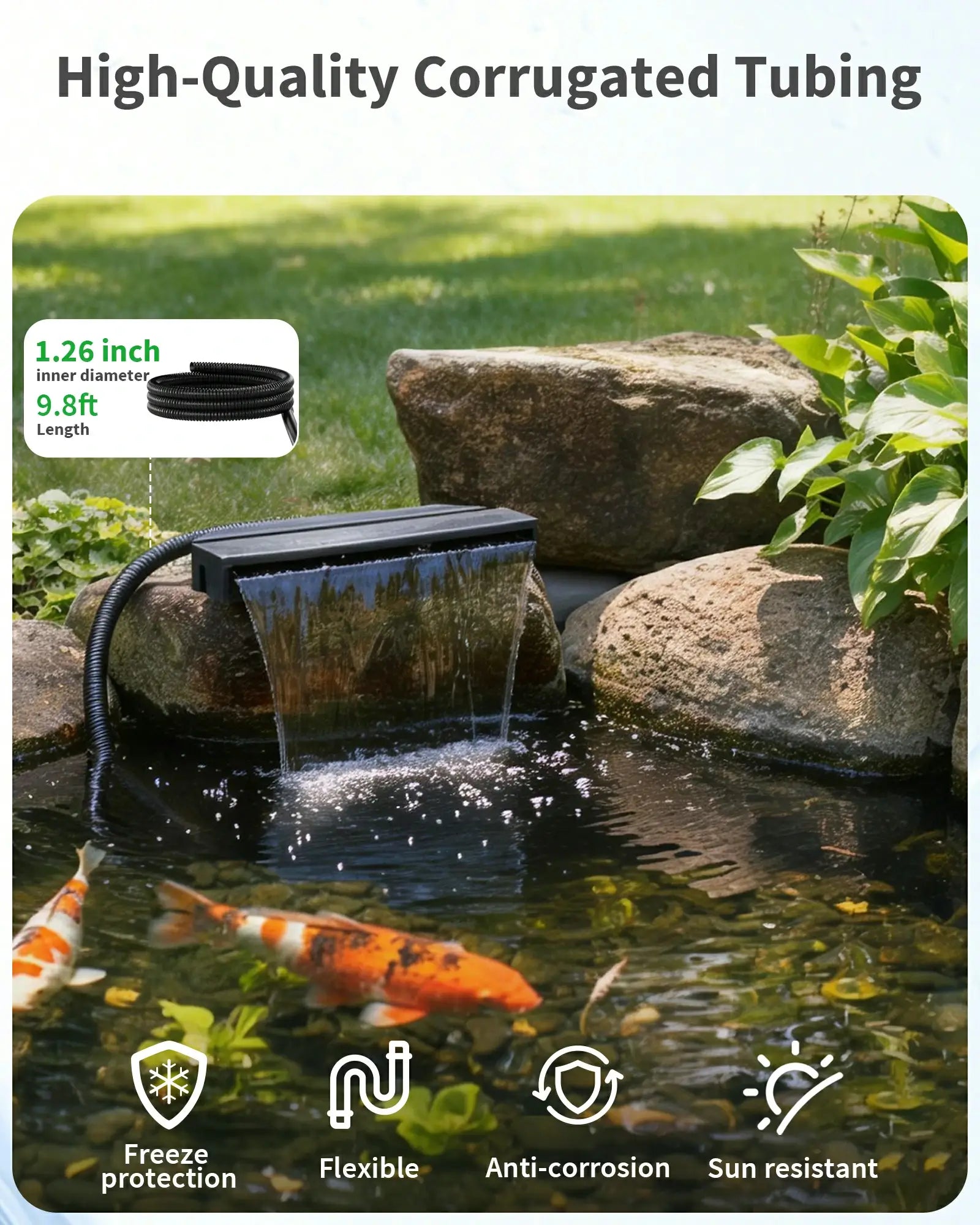 42W 1200GPH Waterfall Pump with 12" Waterfall Spillway