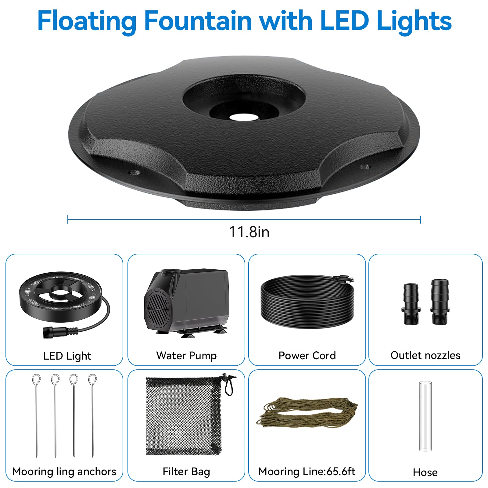 7′ x 7′ Pond Pro Kit | 5-in-1 Filter, Waterfall, Lights, Pond Liner & Underlayment