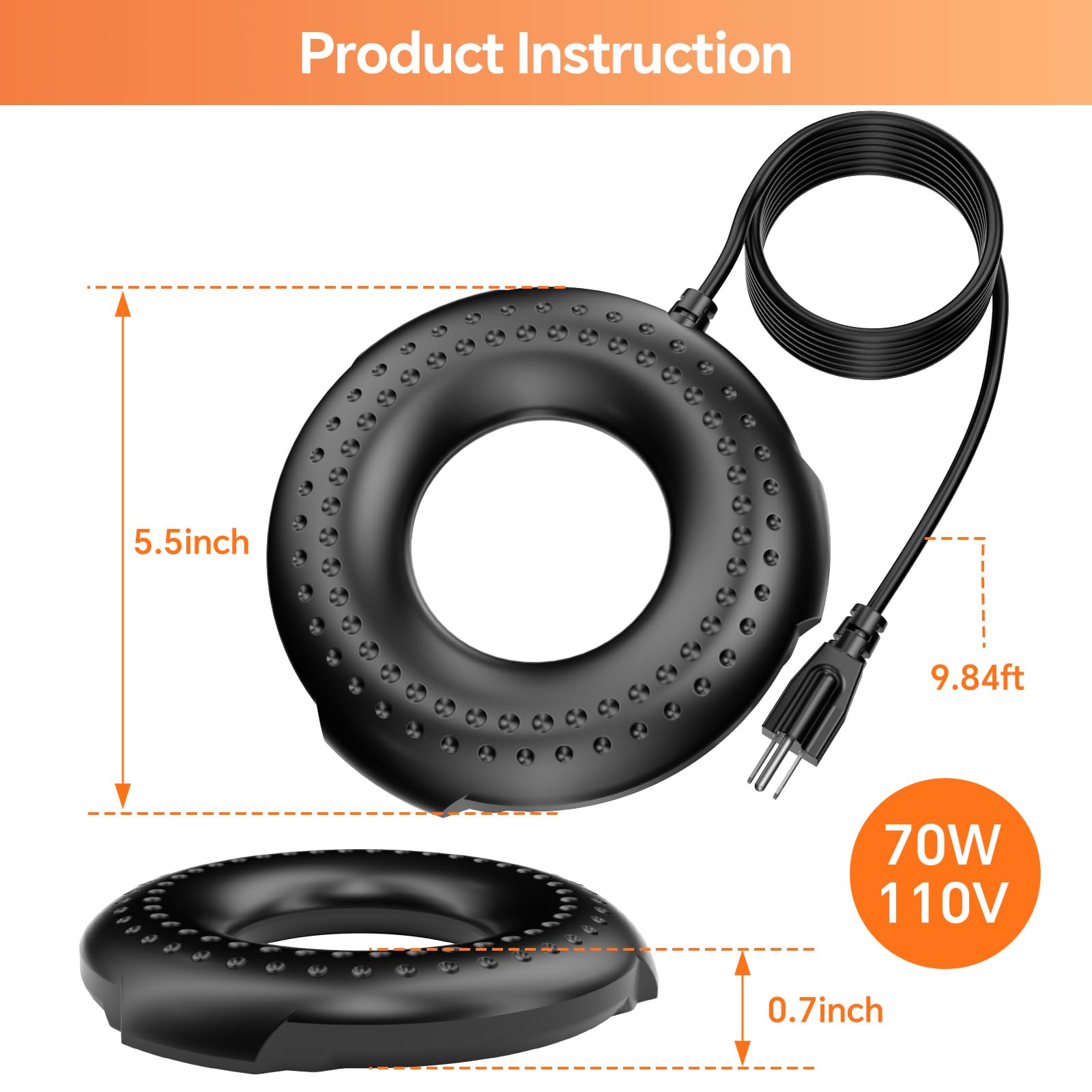 70W AC Bird Bath Heater Fountain