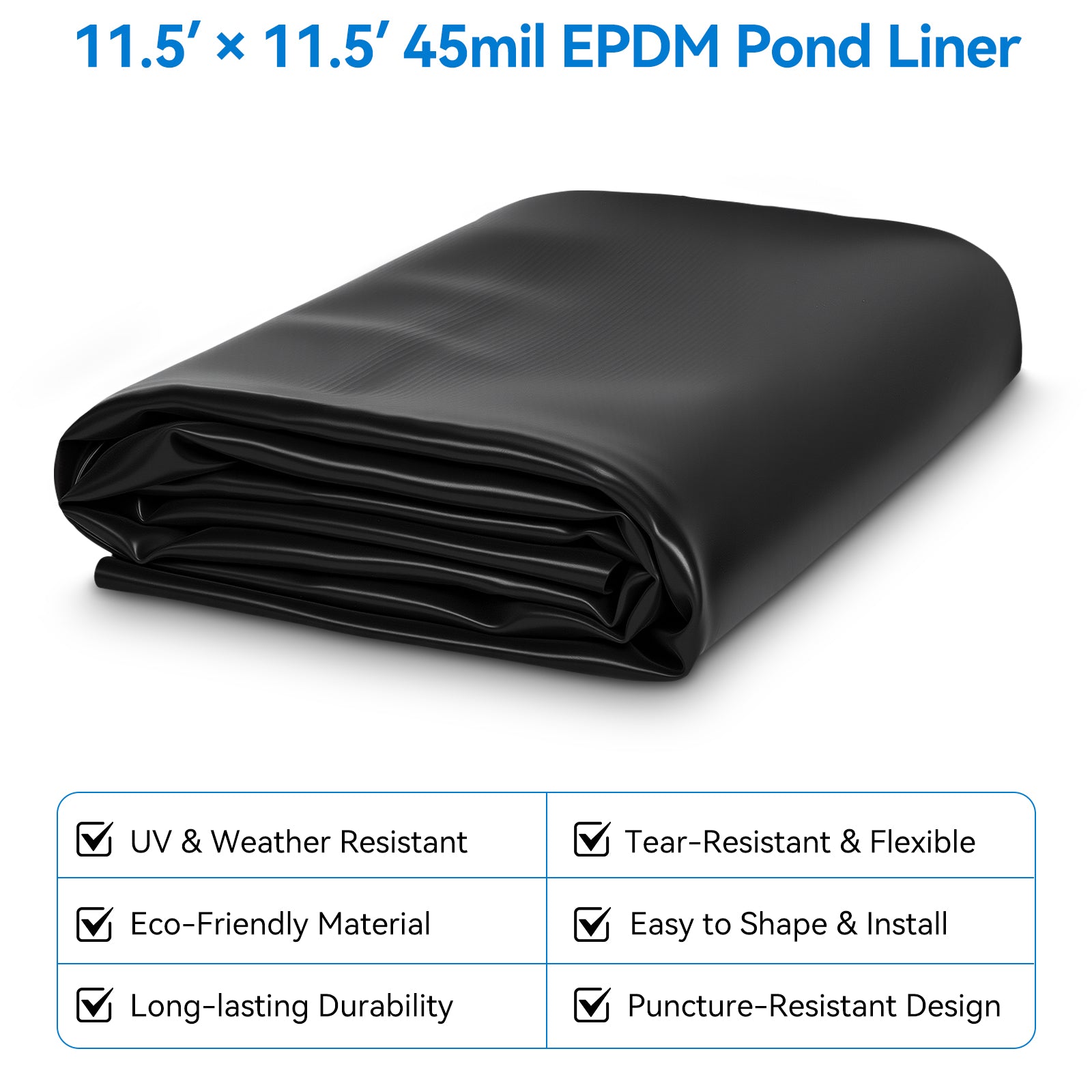 6′ x 6′ Pond Advanced Kit | 5-in-1 Filter, Waterfall, Lights, Pond Liner & Underlayment
