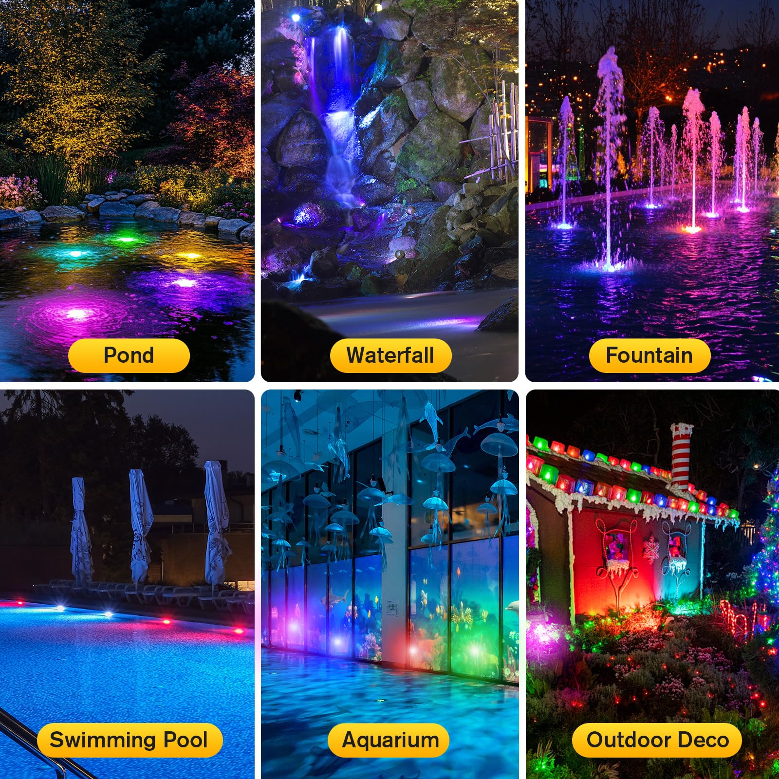 5′ x 5′ Pond Decor Kit | 3-in-1 Filter, Waterfall & Lights