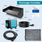 4′ x 4′ Pond Decor Kit | 3-in-1 Filter, Waterfall & Lights