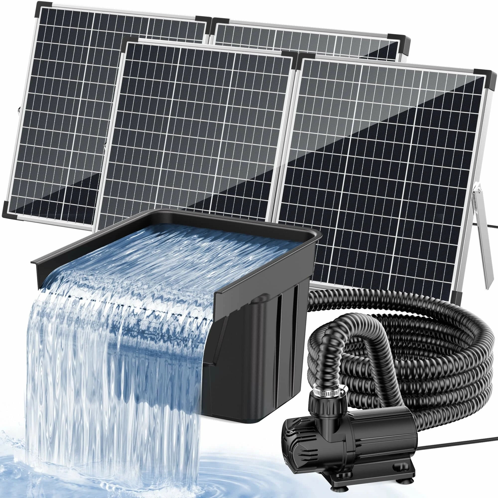 100W 1200GPH Solar Waterfall Pump Kit with 12.6"x15" Spillway