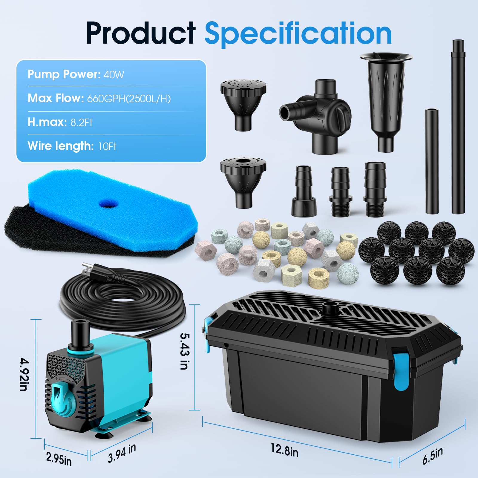 P2326 40W 660GPH AC Pond Filter Fountain