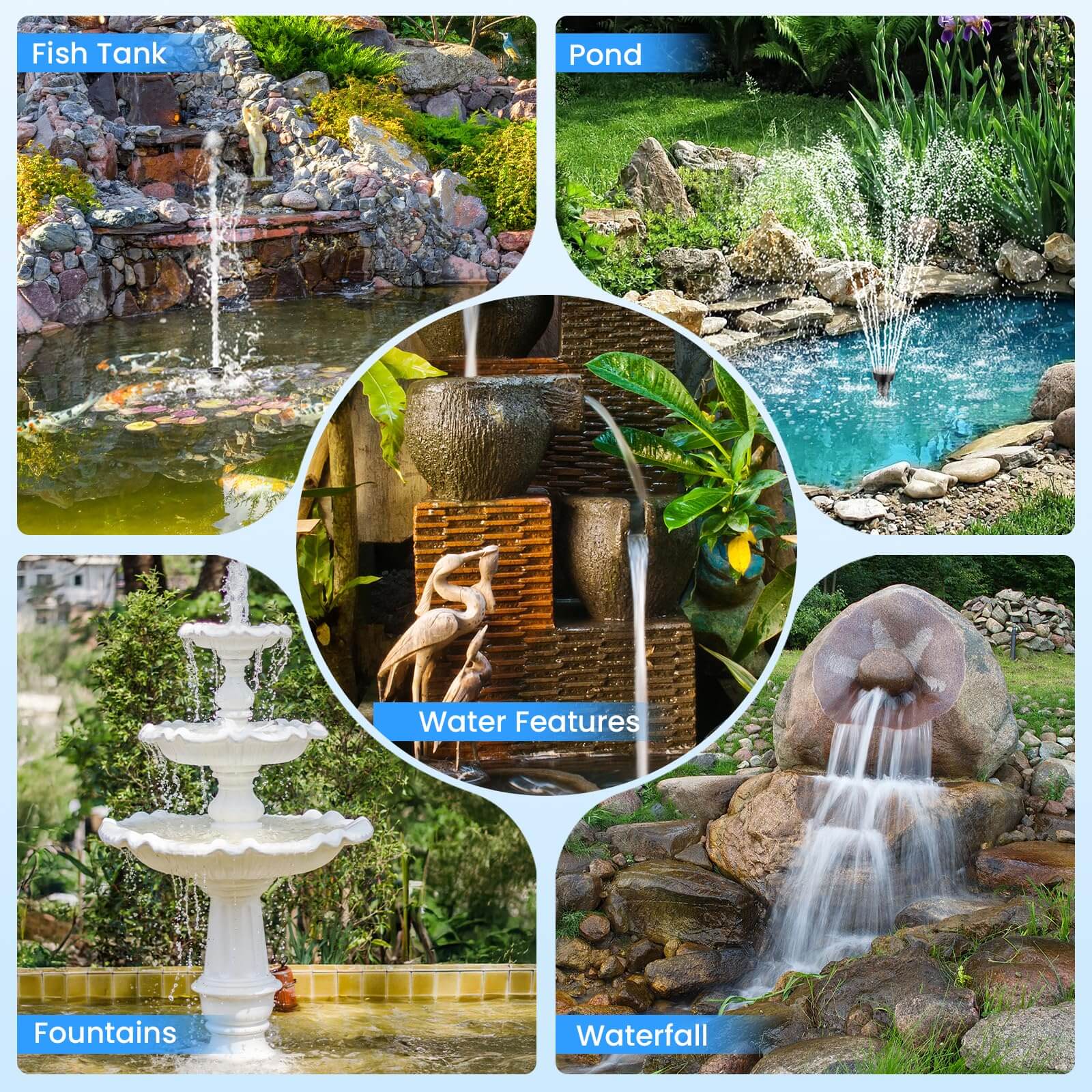 P3122 12W 160GPH Solar Pond Filter Fountain