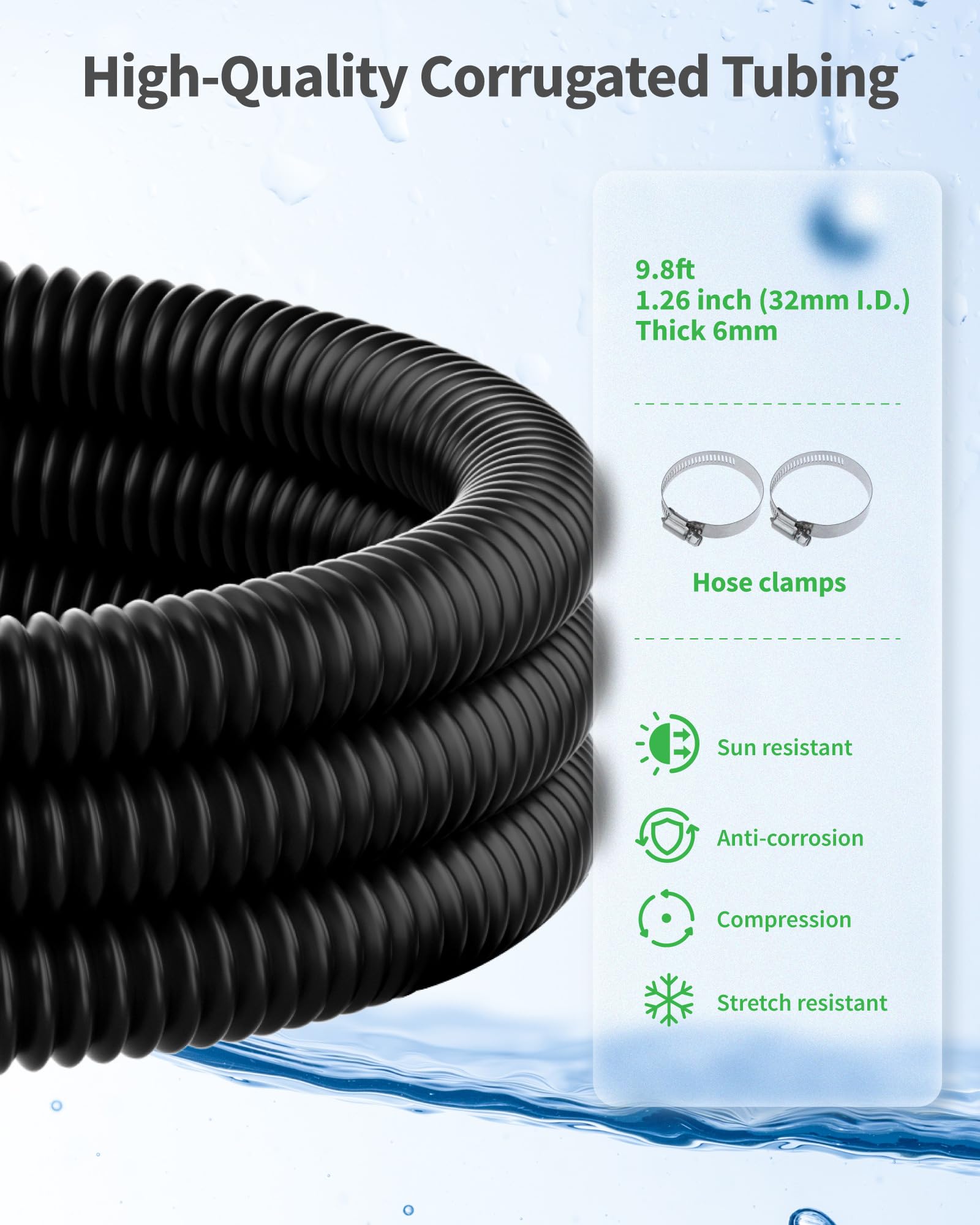 63W 1600GPH Electric Waterfall Pump Kit with 23.6"x11" Spillway