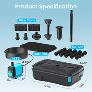 P2390 40W 660GPH AC Pond Filter & Fountain Kit