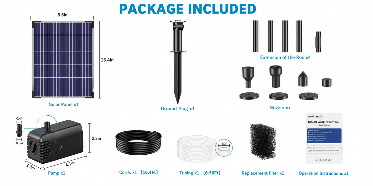 small water fountain pump solar package