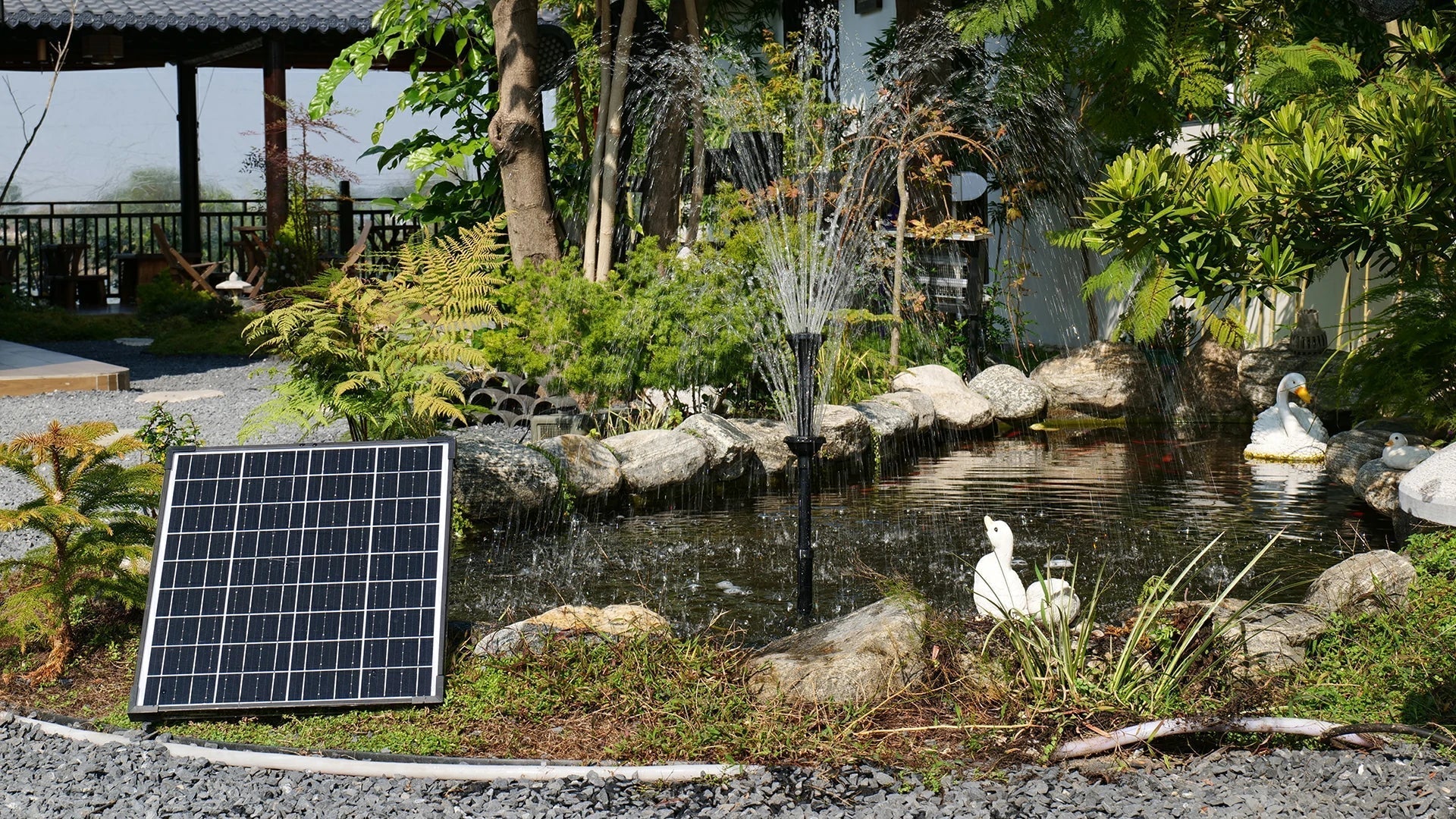how do solar fountain pumps work