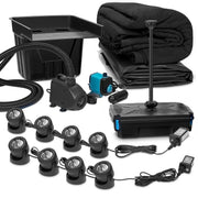 6′ x 6′ Pond Advanced Kit | 5-in-1 Filter, Waterfall, Lights, Pond Liner & Underlayment