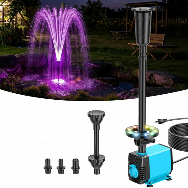 660GPH Water Fountain with LED Light - Poposoap