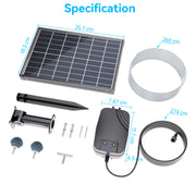 Poposoap Pond Aerator – 15W Solar Oxygen Pump for Outdoor Fish Ponds