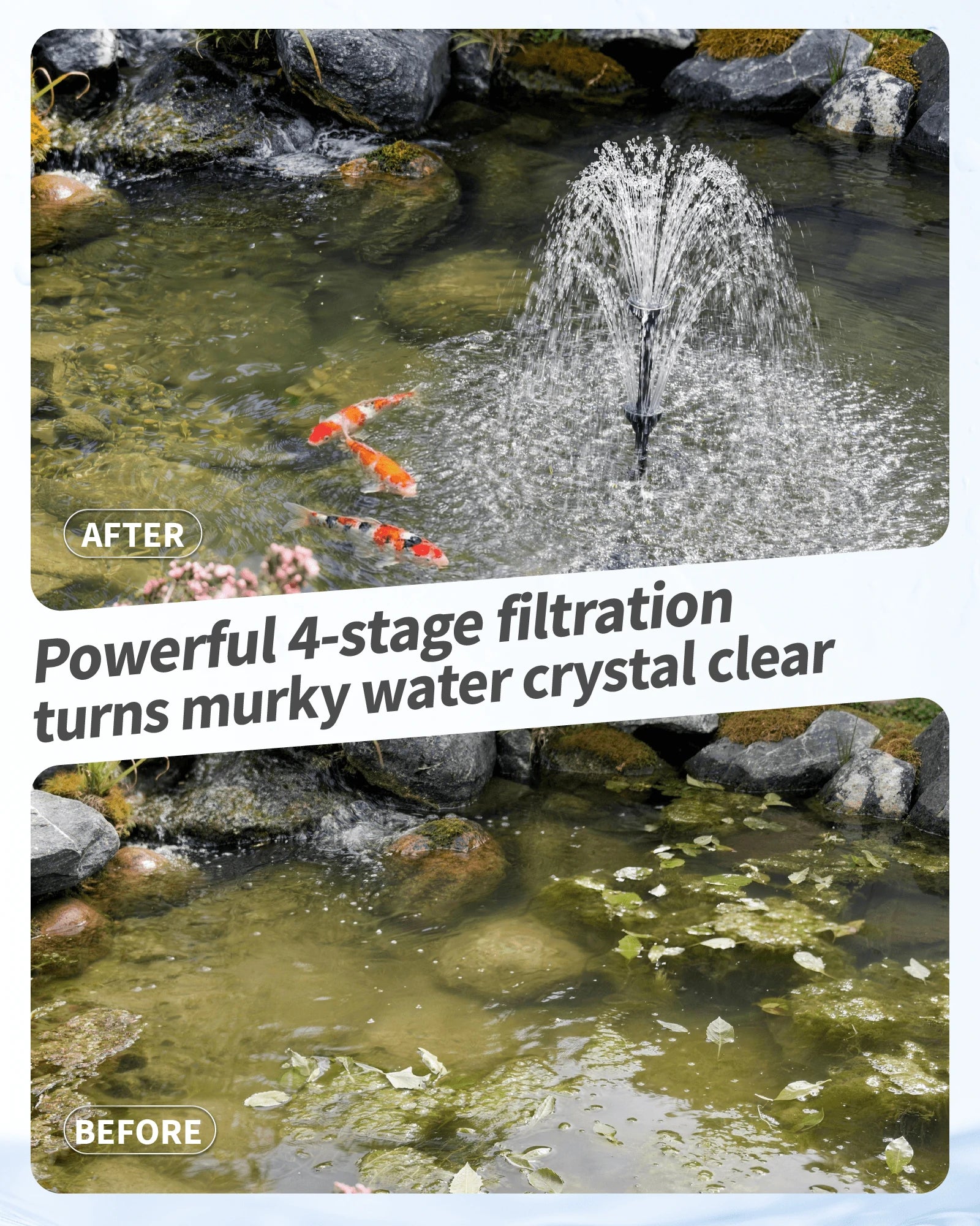 SPF300 40W 660GPH AC Pond Filter Fountain with Light