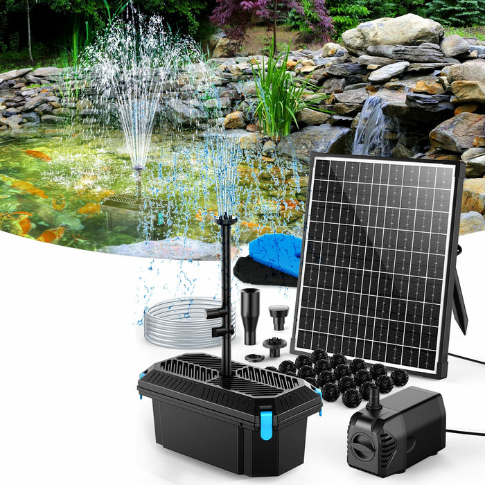 SPF326 20W 280GPH Solar Pond Filter Fountain