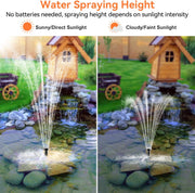 35W Solar Water Fountain Pump (Orange) Water Spraying Height