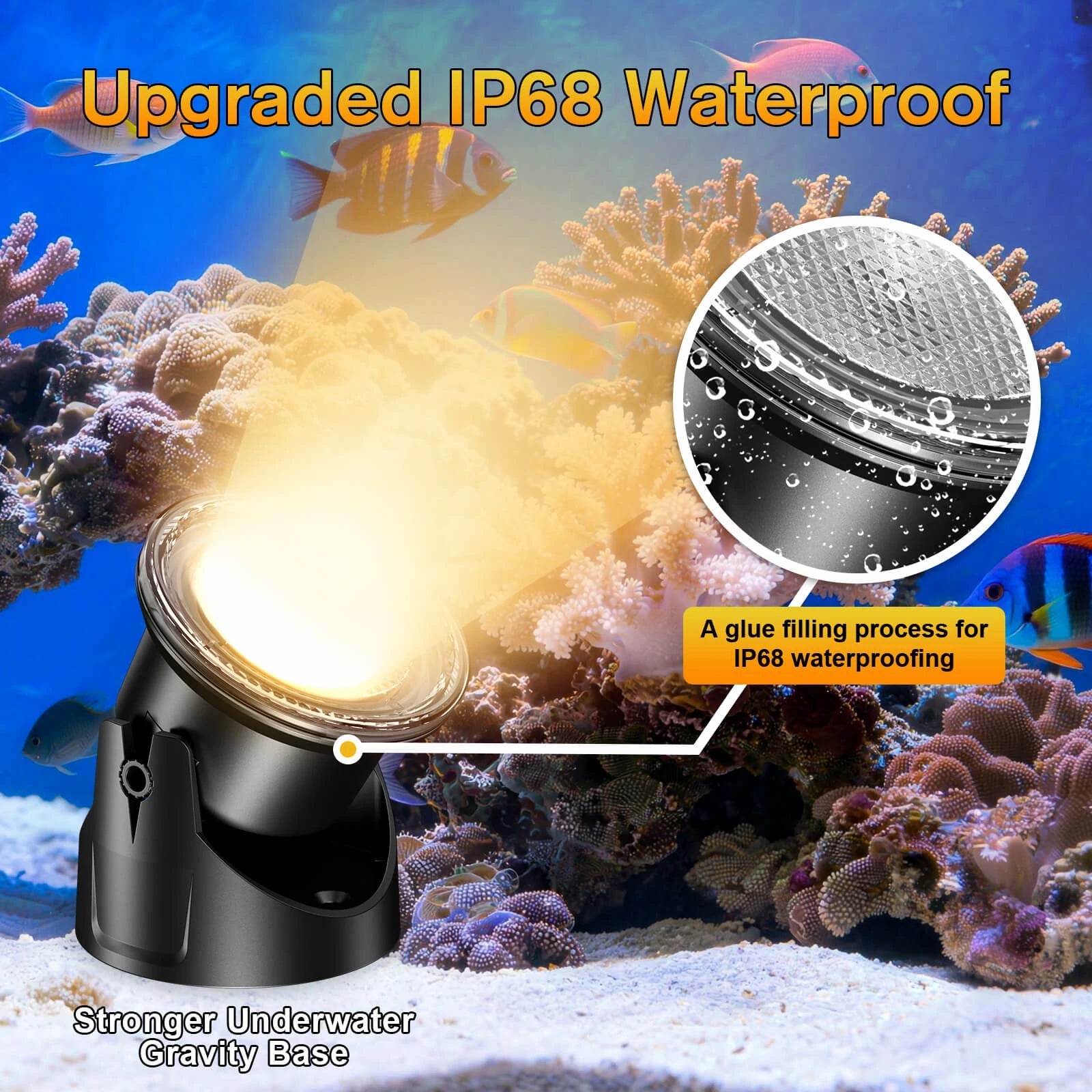 6-Head Warmwhite Underwater Electric Pond Lights