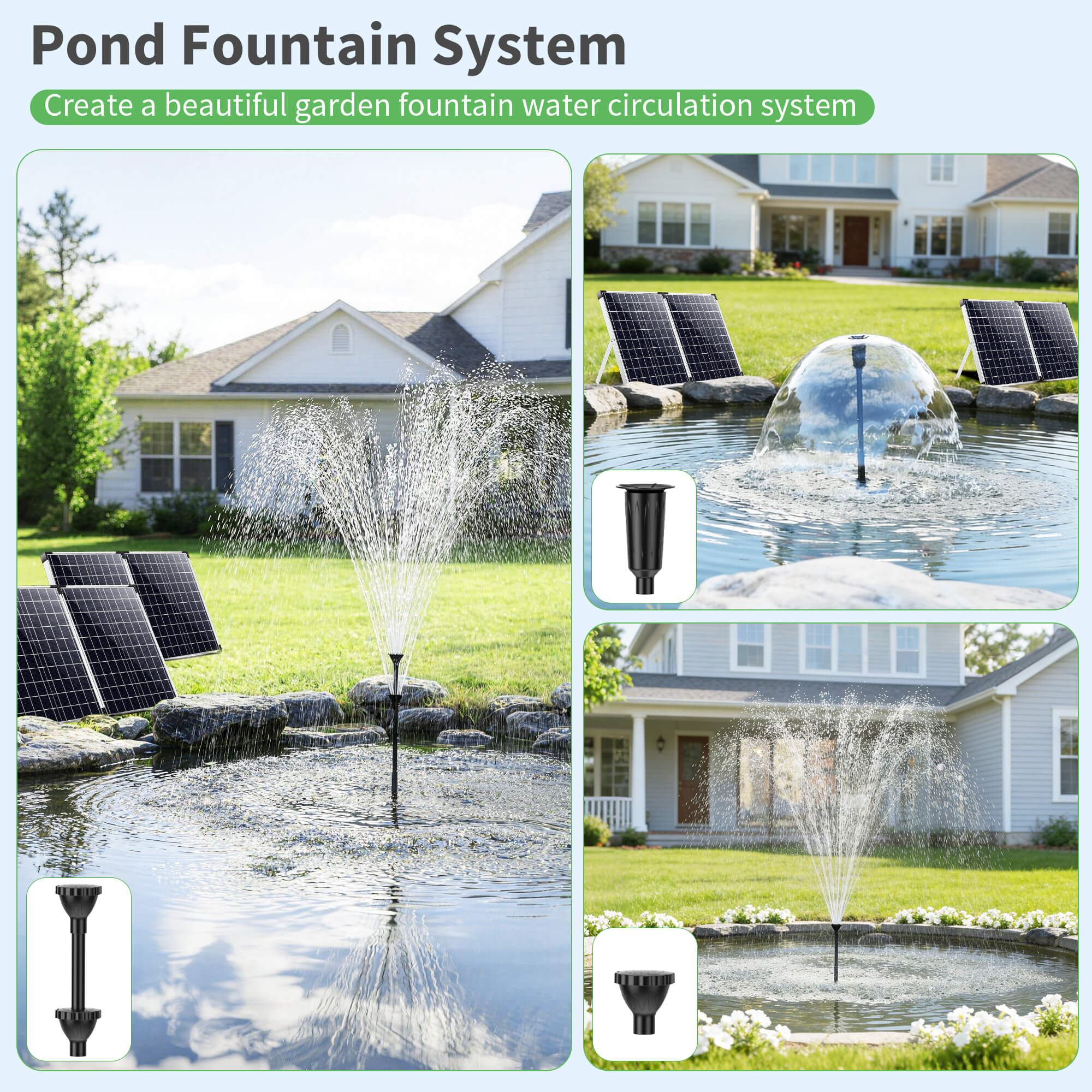 P3120 120W 1600GPH Solar Pond Filter Fountain