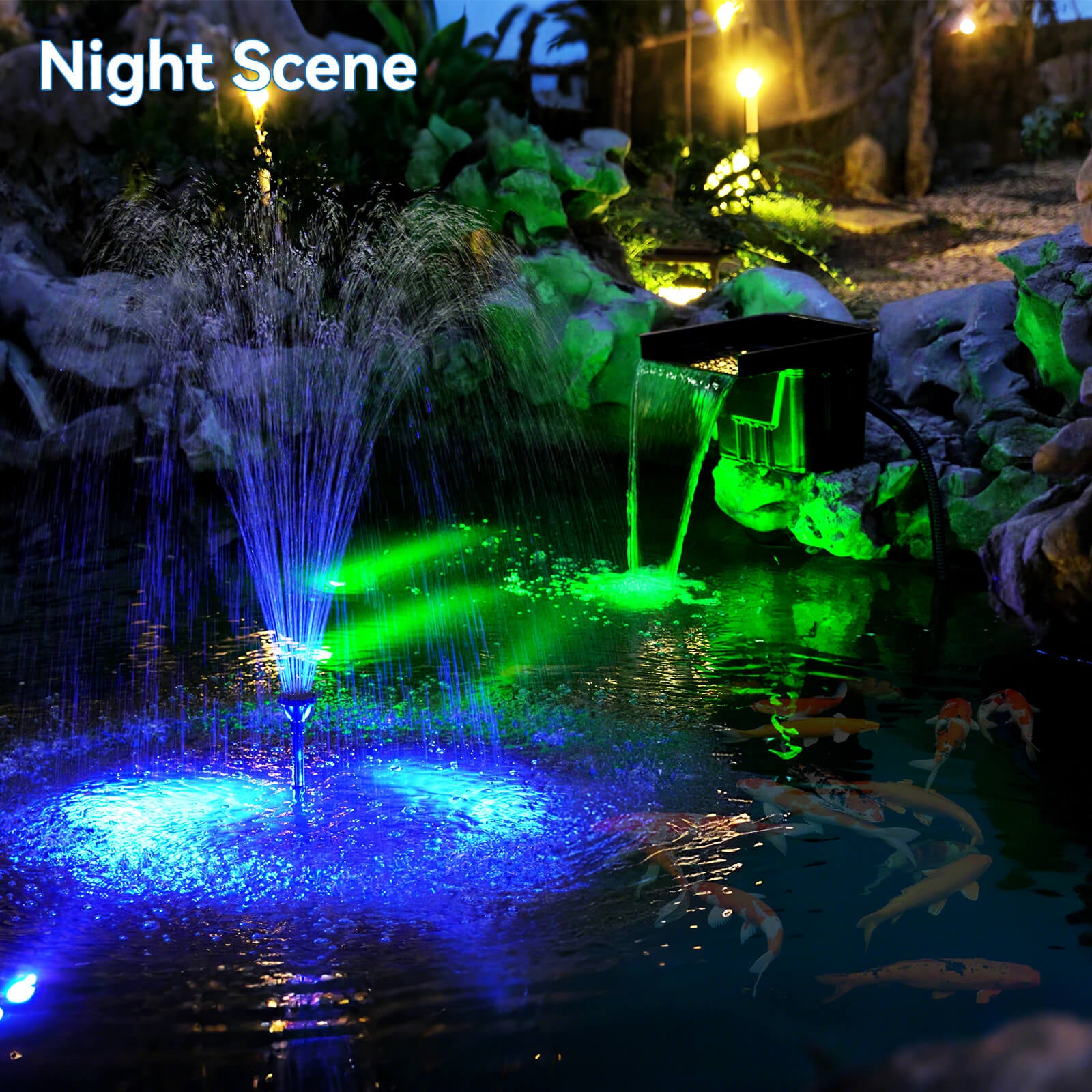7′ x 7′ Pond Advanced Kit | 5-in-1 Filter, Waterfall, Lights, Pond Liner & Underlayment