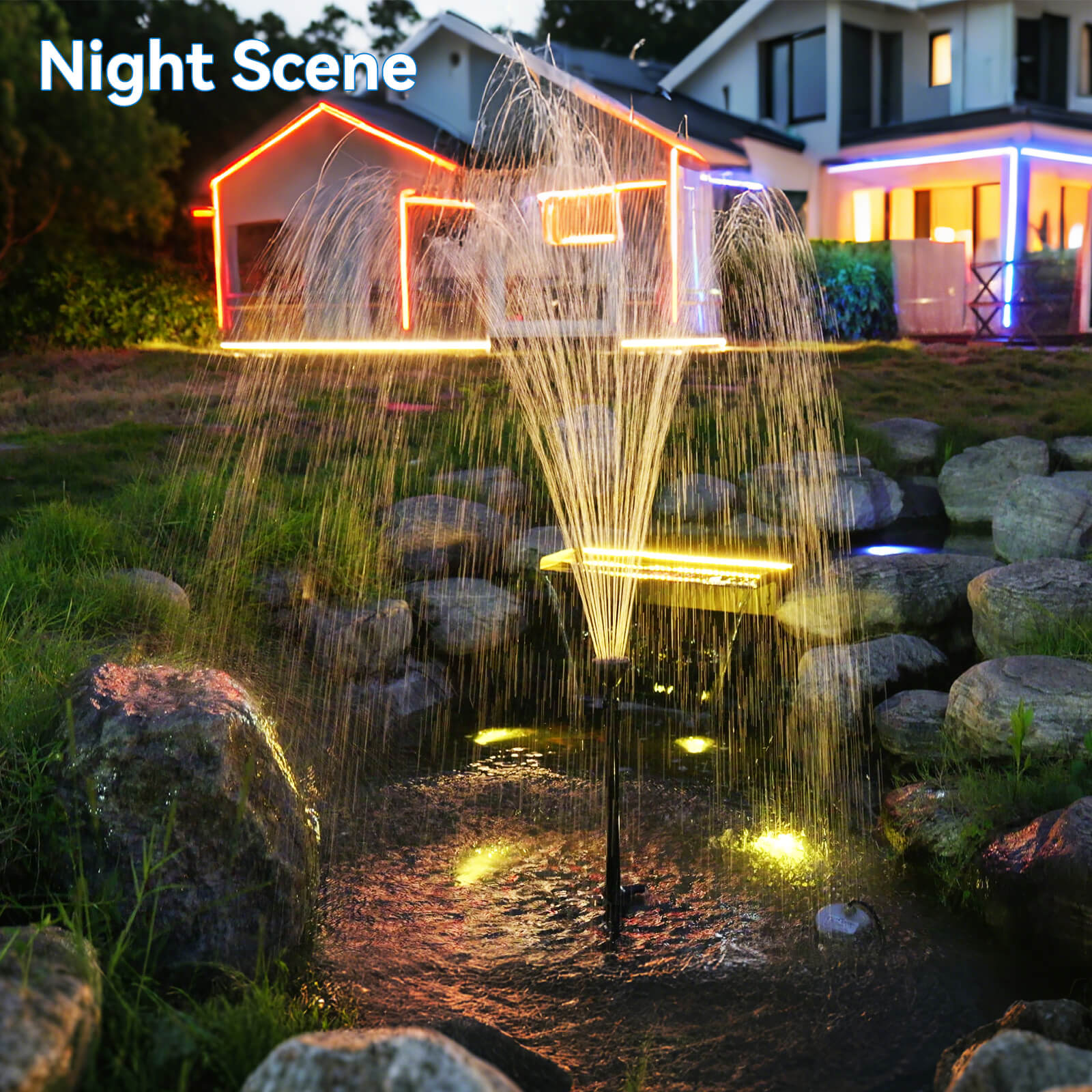 7′ x 7′ Pond Starter Kit | 5-in-1 Filter, Waterfall, Lights, Pond Liner & Underlayment