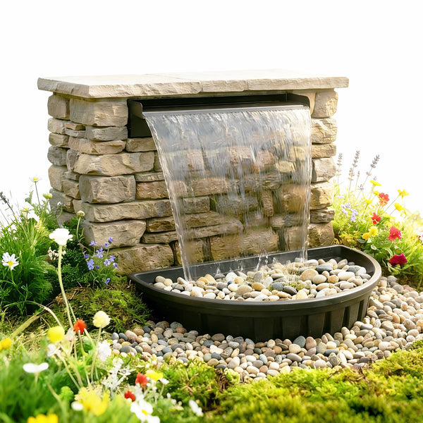 24" Electric Pondless Waterfall Kit with Light, 1600GPH