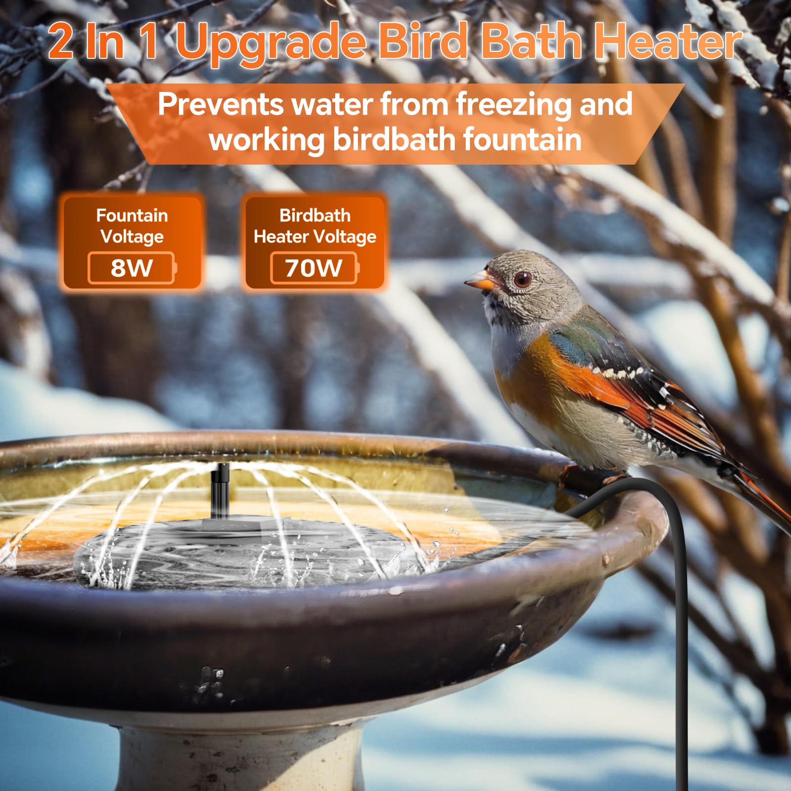 70W AC Bird Bath Heater Fountain