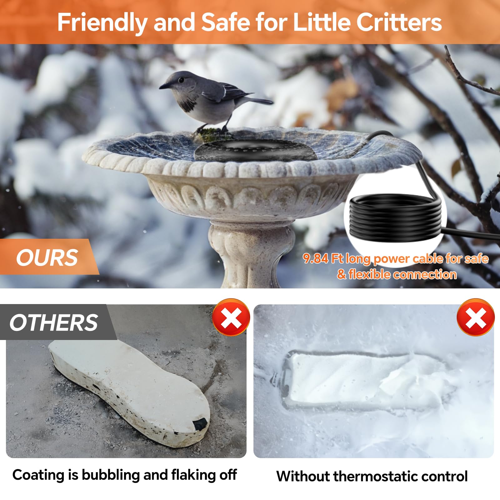 70W AC Bird Bath Heater Fountain