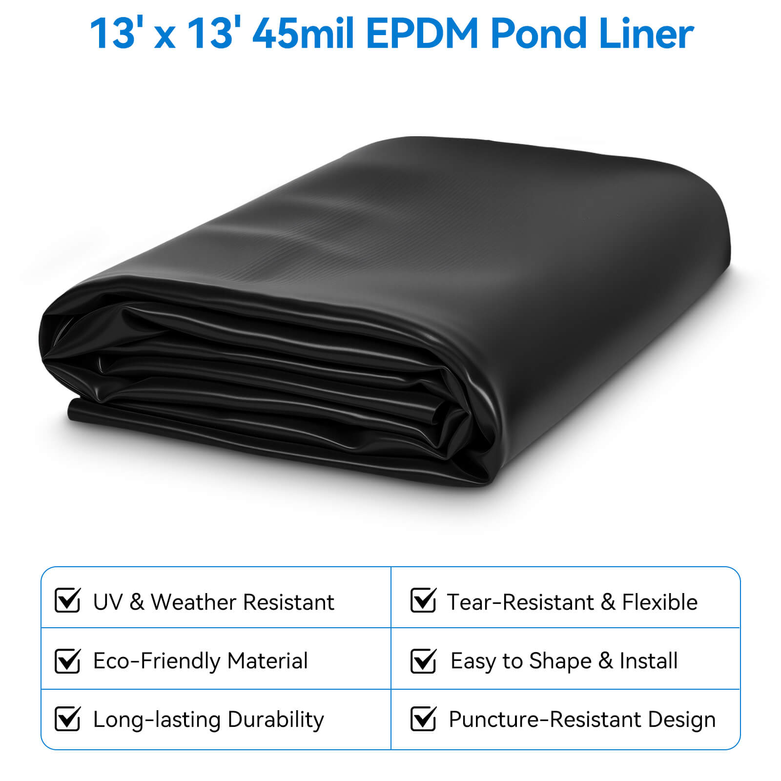 7′ x 7′ Pond Advanced Kit | 5-in-1 Filter, Waterfall, Lights, Pond Liner & Underlayment