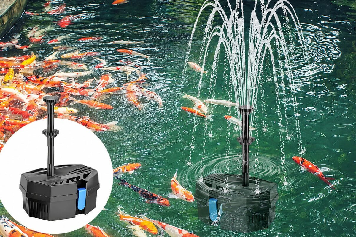 Garden fountain using the all-in-one water feature kit