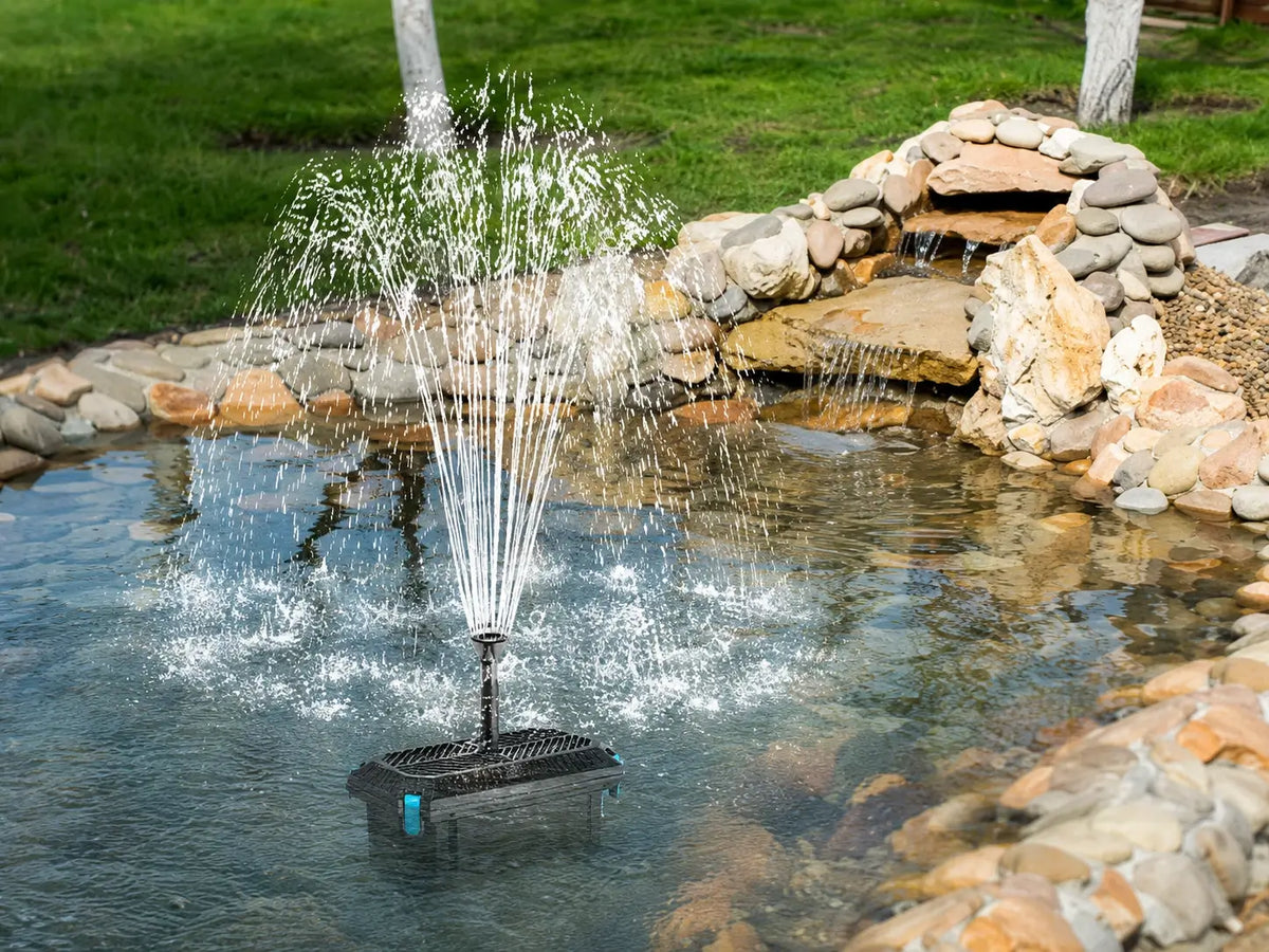 Garden fountain using the all-in-one water feature kit