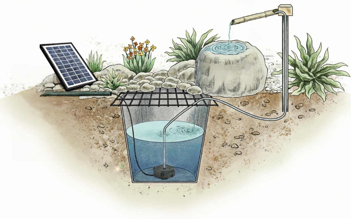 POPOSOAP four-stage solar filtration flow diagram