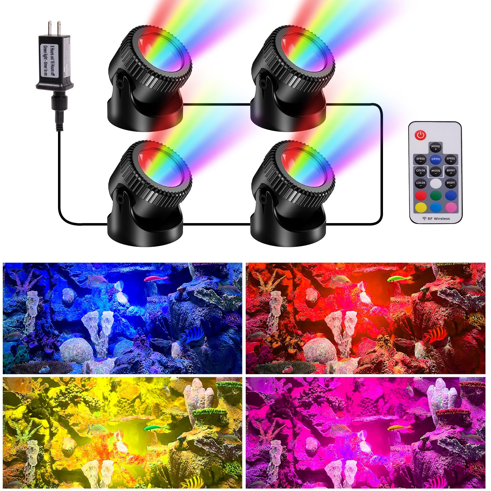 4′ x 4′ Pond Decor Kit | 3-in-1 Filter, Waterfall & Lights