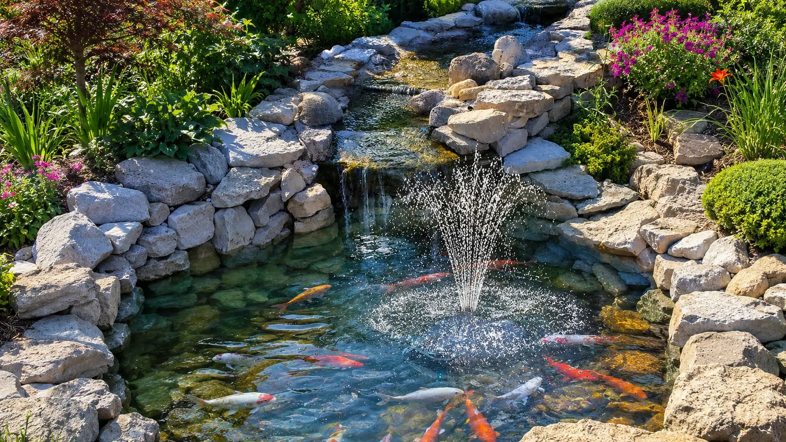 Small decorative tank water feature scenario