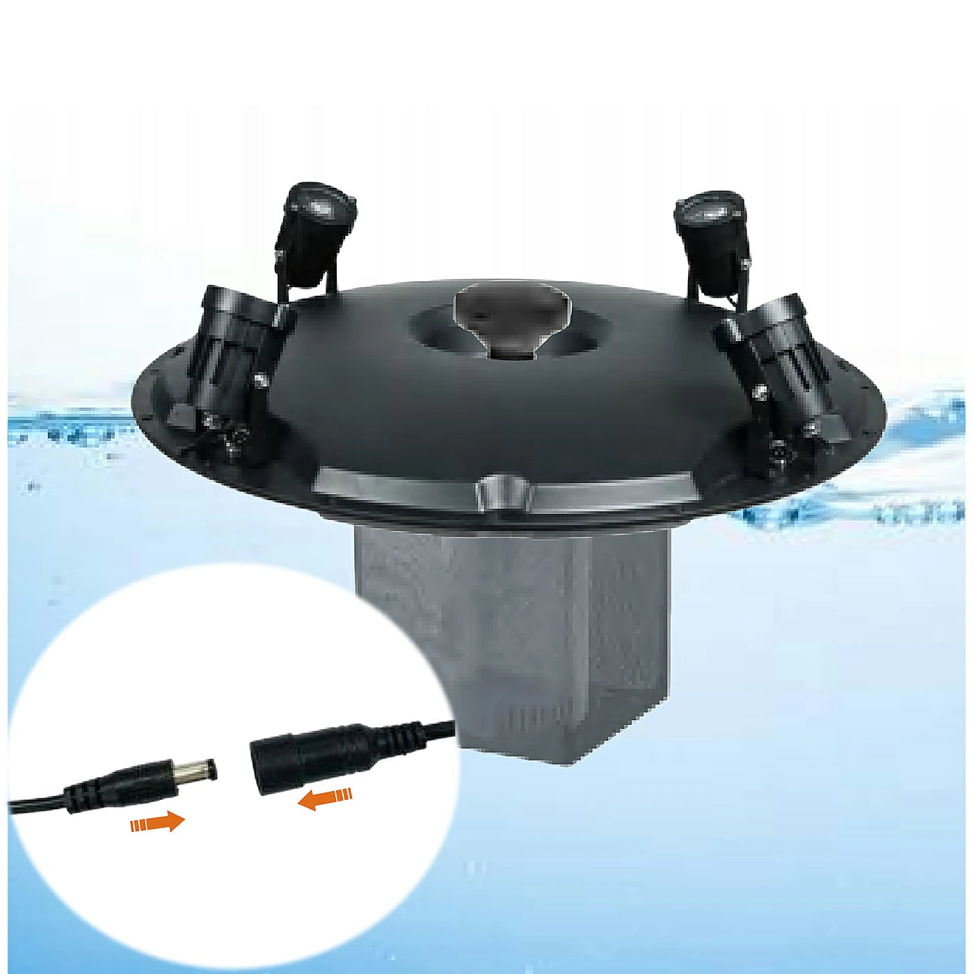 floating fountain lights ropes and anchors