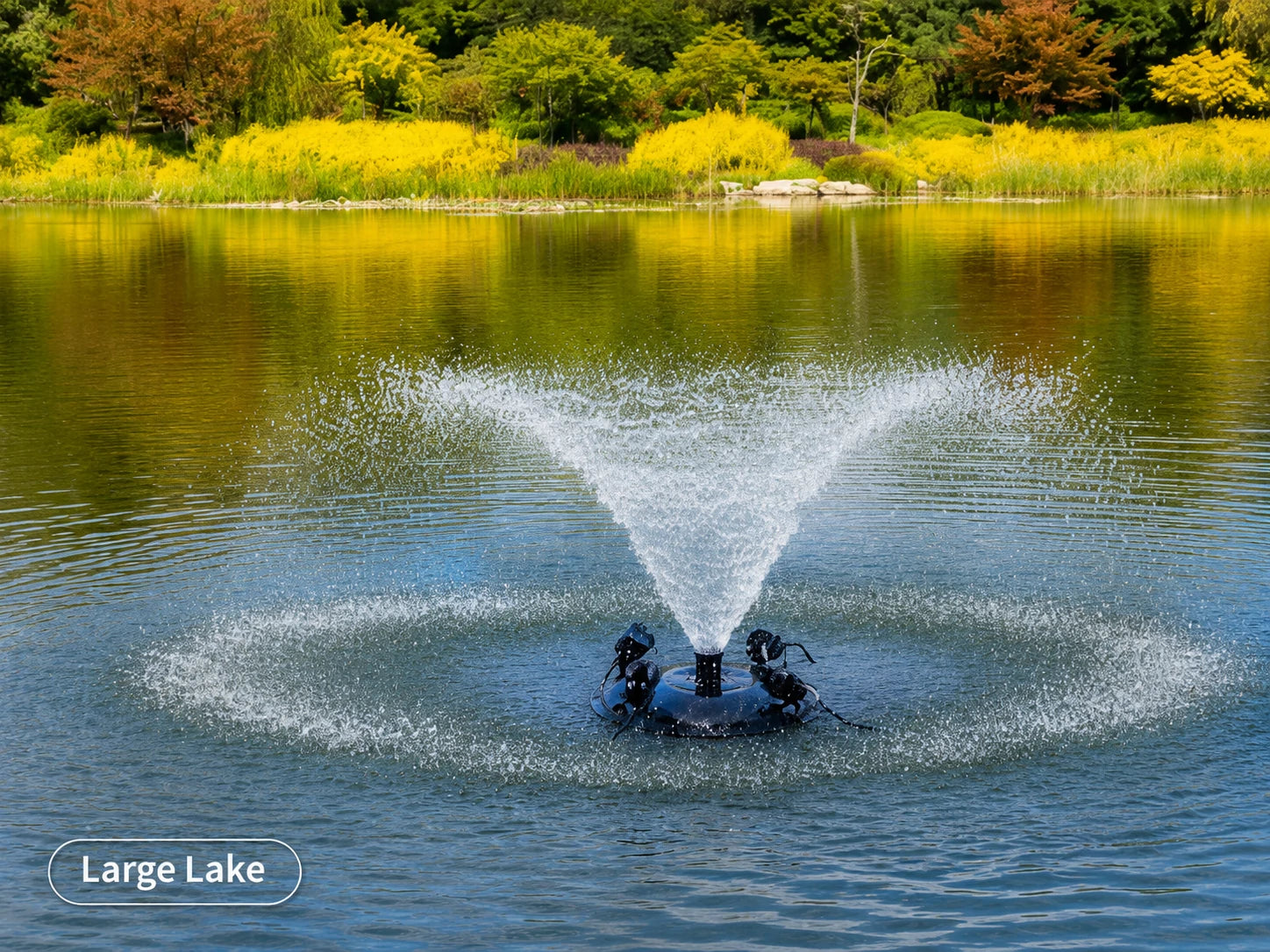 floating fountain pump for large lake