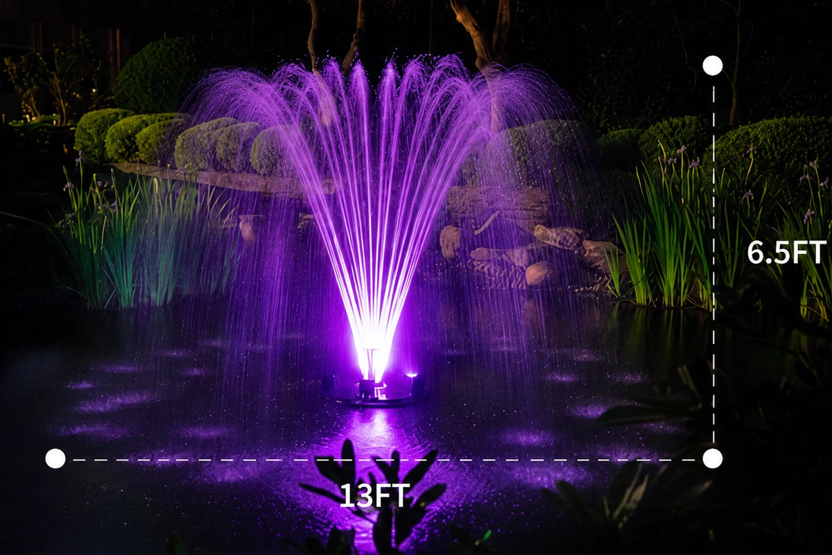 floating fountain lights dual spray head