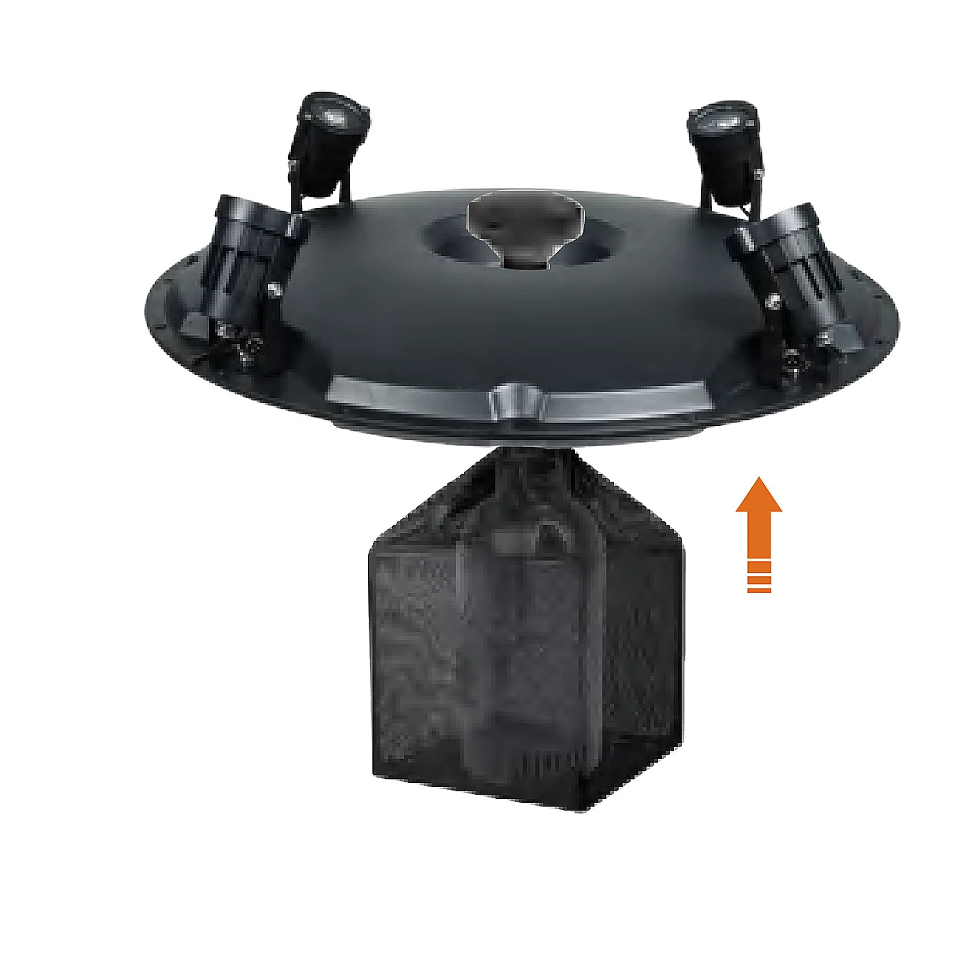 floating pool fountain with lights mesh cage