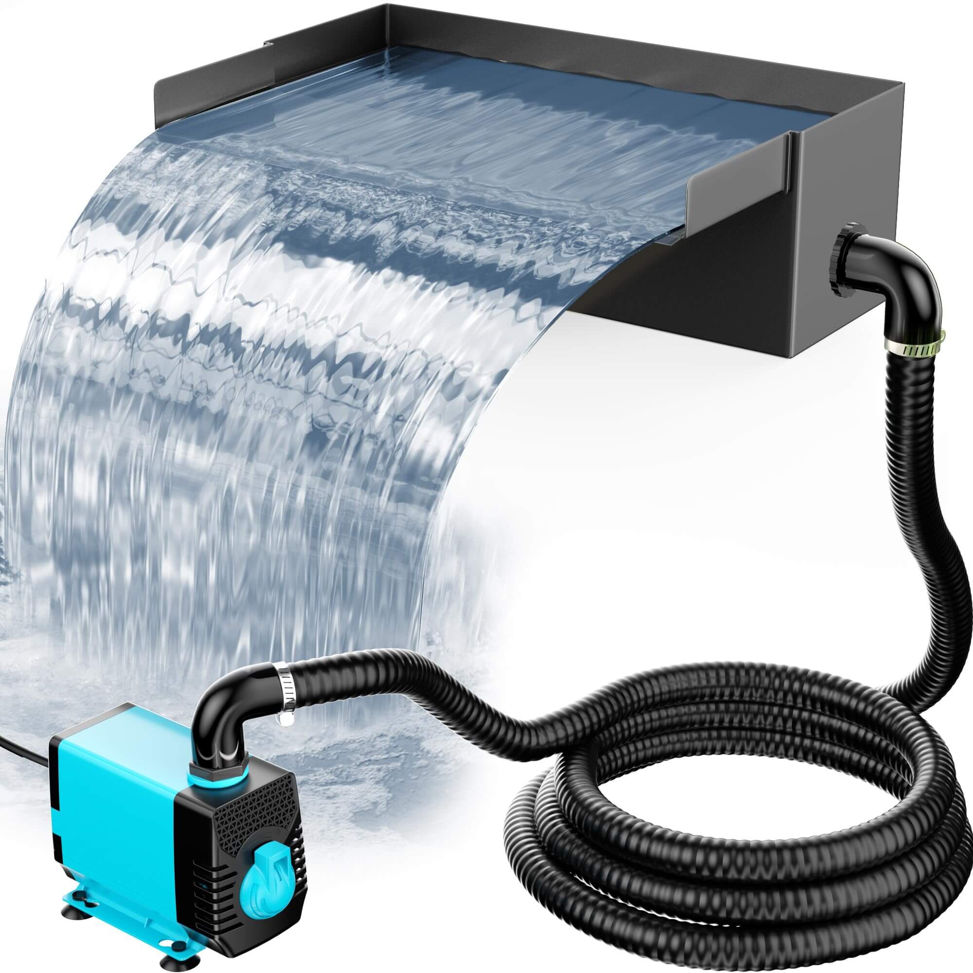 40W 660GPH Electric Waterfall Pump Kit with 12"x4.3" Spillway