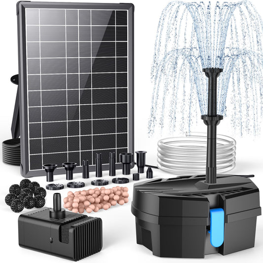 P3081 8W 80GPH Solar Pond Filter & Fountain Kit