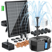 P3081D 8W 80GPH Solar Pond Filter & Fountain Kit with 3000mAh Battery Backup