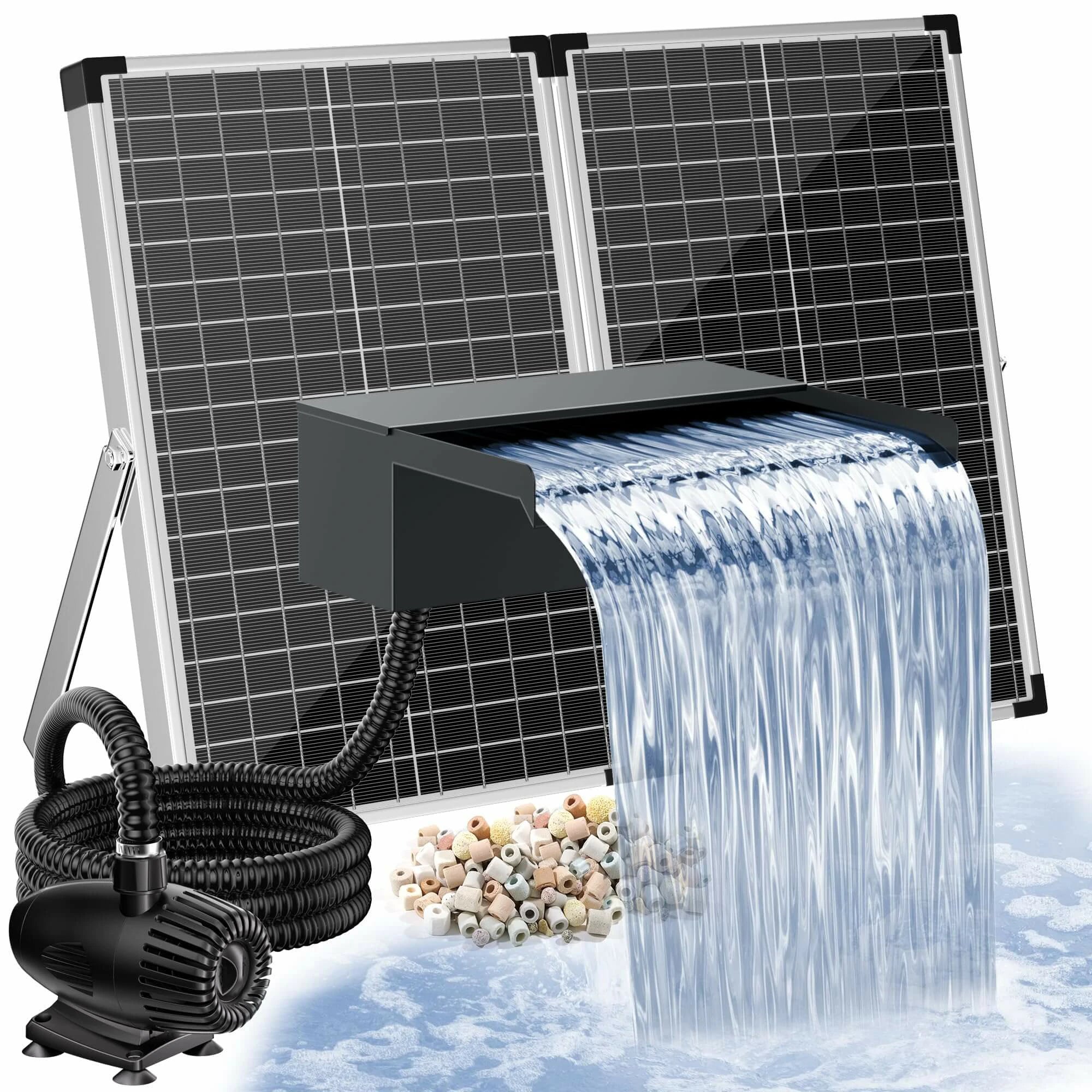 70W Solar Waterfall Kit with 12"x4.3" Spillway