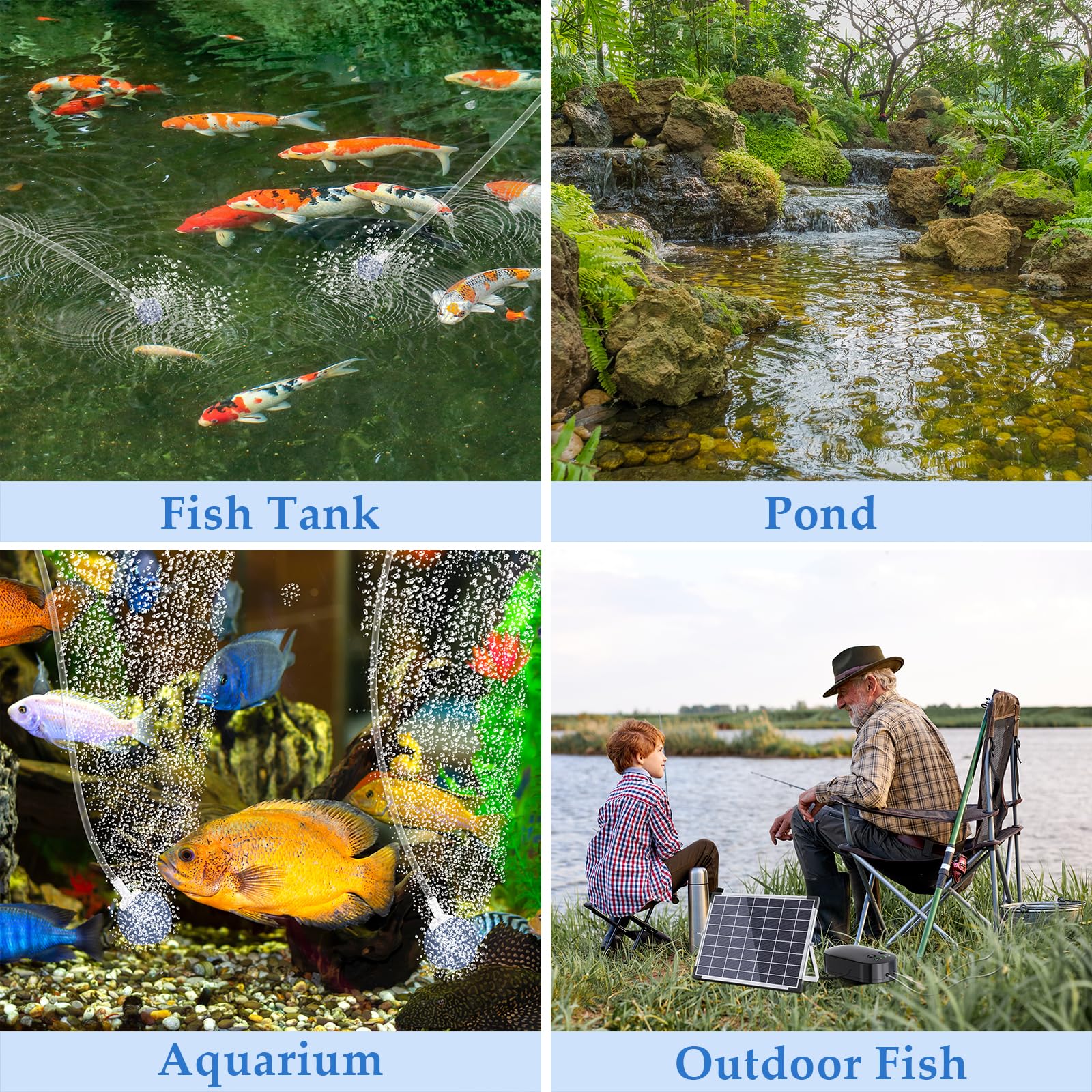 15W Solar Pond Aerator with 4400mAh Battery