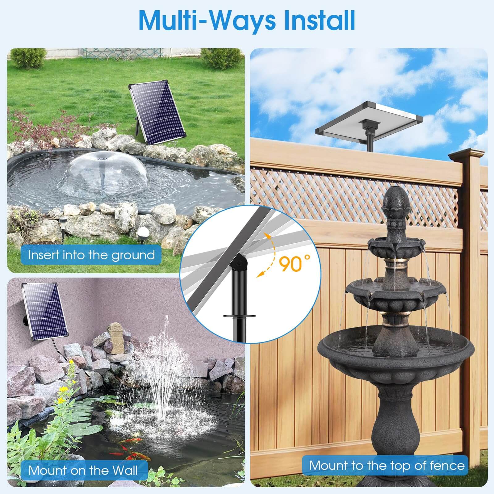 160 gph water pump,small water fountain pump solar,small solar powered fountain pump,solar water pump for small fountain