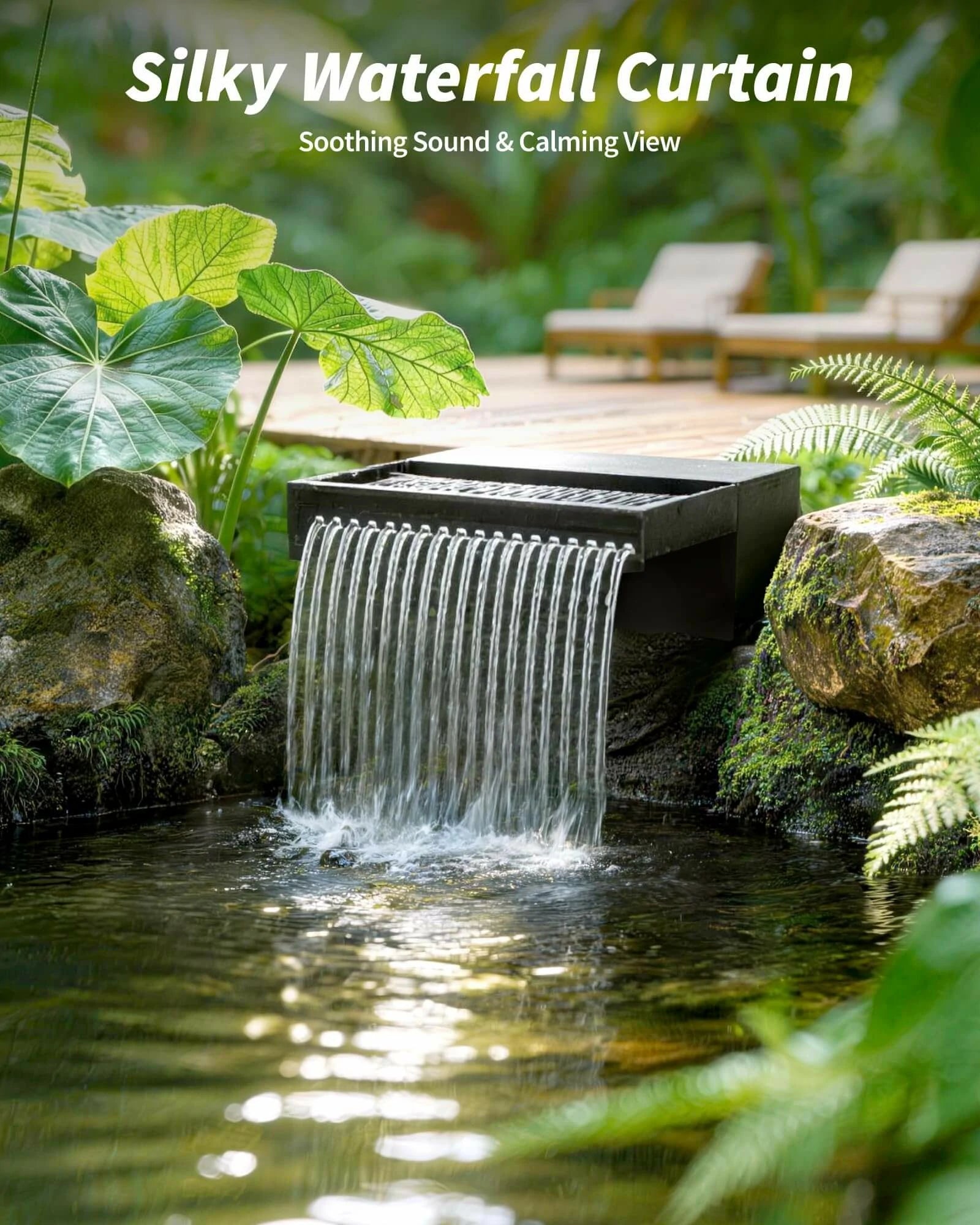 P552S 55W Solar Pond Waterfall Spillway with Fountain Pump