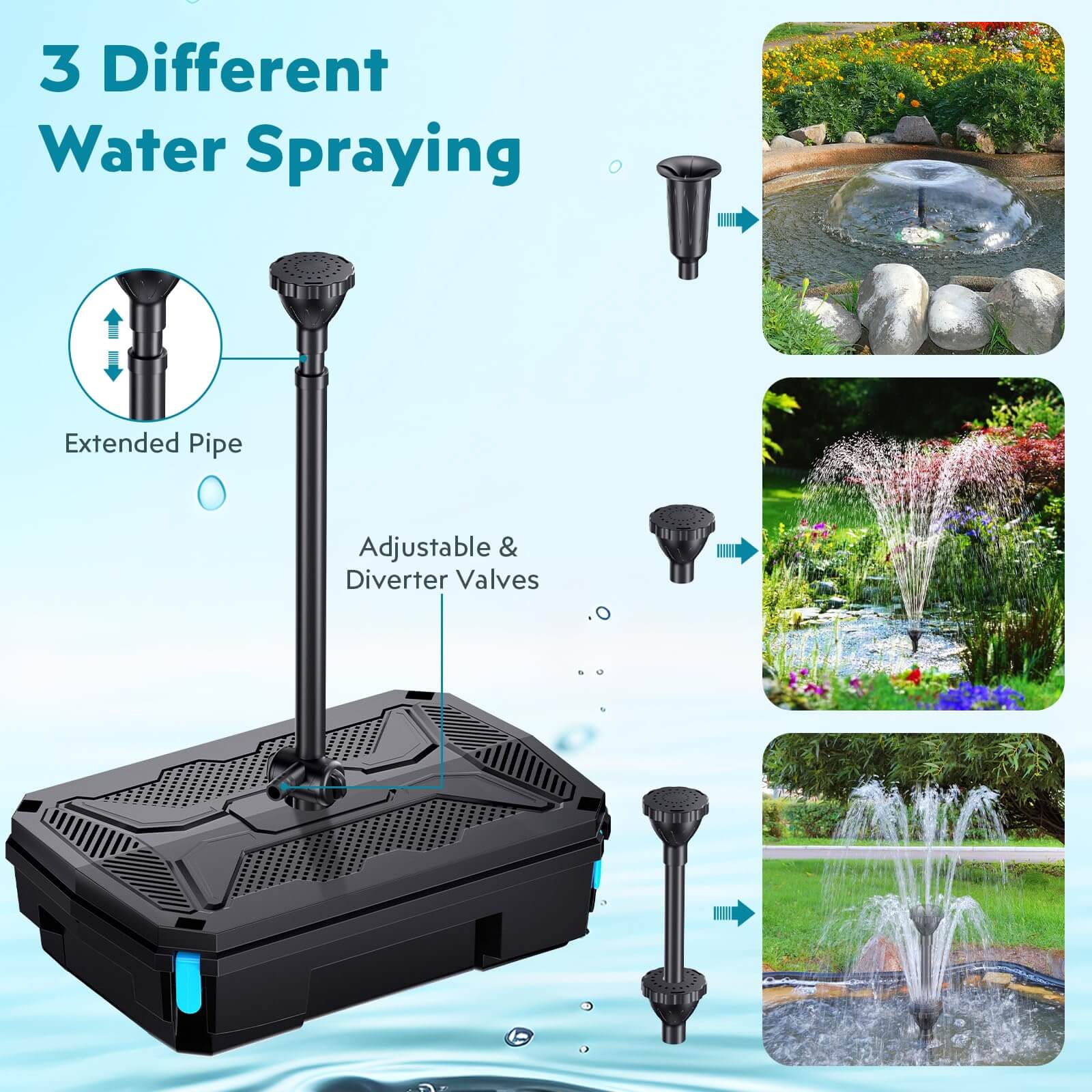 solar power pond filter,pond filter and pump solar