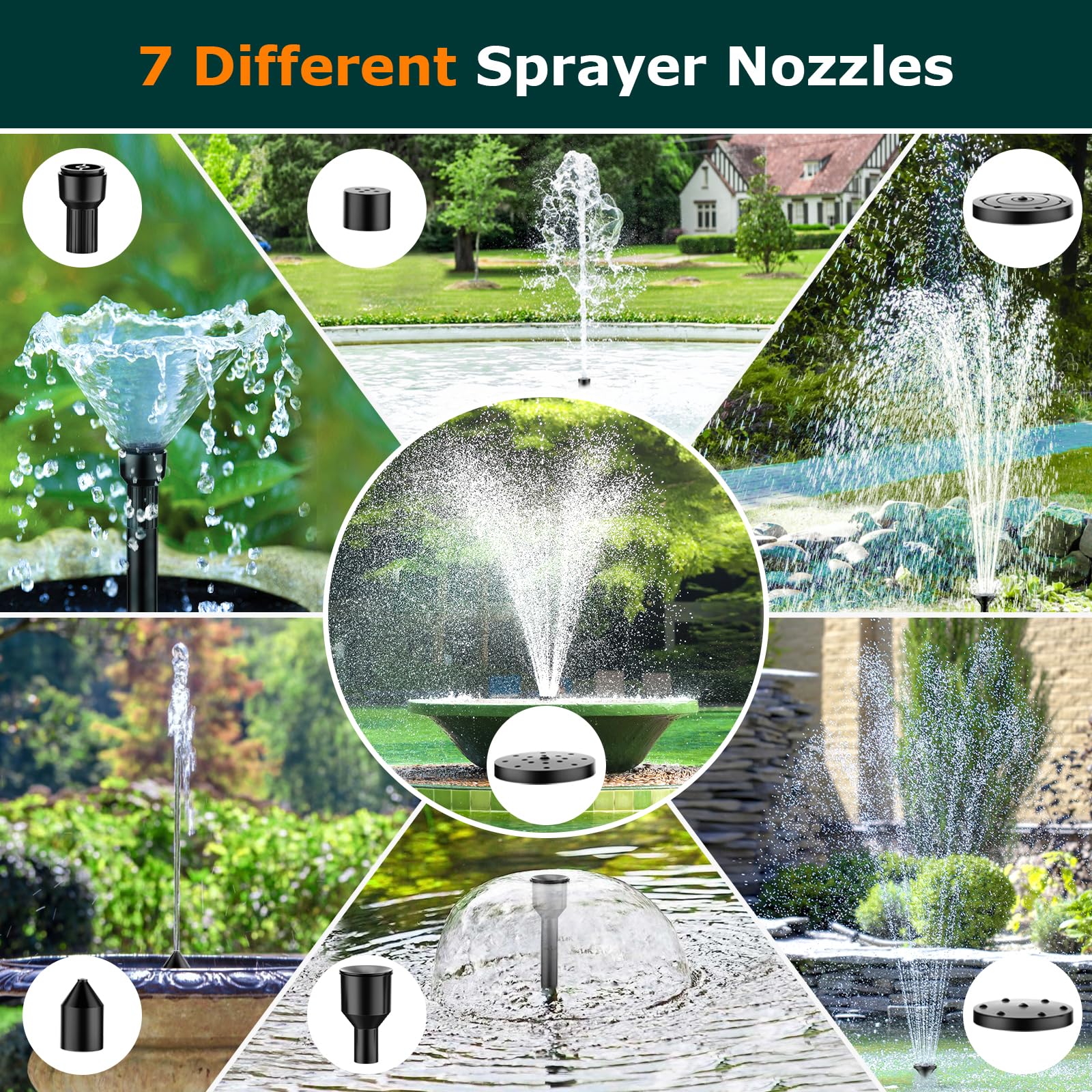 45W 340GPH Solar Water Fountain Pump