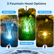 45W 660GPH Floating Fountain with LED Lights