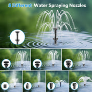 P3081D 8W 80GPH Solar Pond Filter & Fountain Kit with 3000mAh Battery Backup